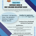 Certificate Course in Early Childhood Development – 2026 September Intake – Application Calling